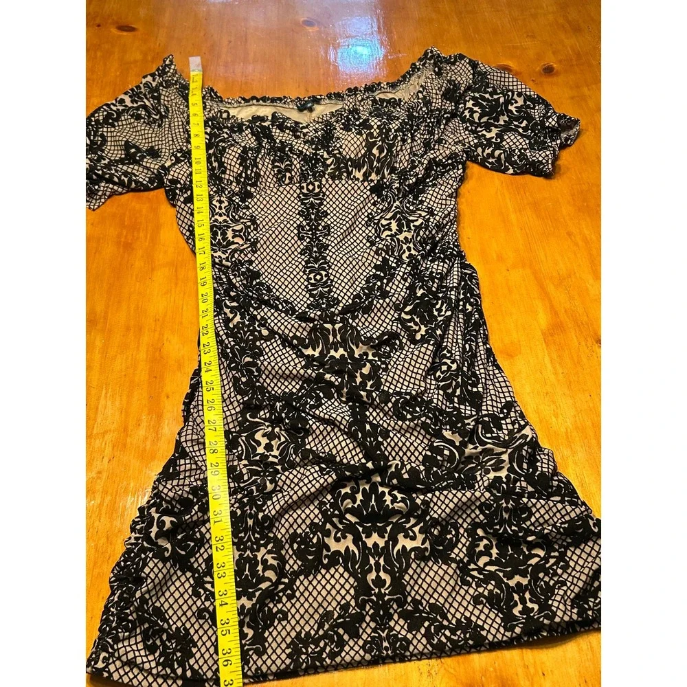 Romantic Goth Chic Ethereal Damask Ruched Bodycon Dress Off Shoulder Y2K Whimsi